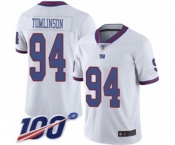 Men's New York Giants #94 Dalvin Tomlinson Limited White Rush Vapor Untouchable 100th Season Football Jersey