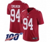 Men's New York Giants #94 Dalvin Tomlinson Red Limited Red Inverted Legend 100th Season Football Jersey