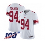 Men's New York Giants #94 Dalvin Tomlinson White Vapor Untouchable Limited Player 100th Season Football Jersey