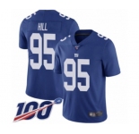 Men's New York Giants #95 B.J. Hill Royal Blue Team Color Vapor Untouchable Limited Player 100th Season Football Jersey