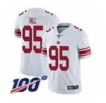 Men's New York Giants #95 B.J. Hill White Vapor Untouchable Limited Player 100th Season Football Jersey
