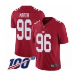 Men's New York Giants #96 Kareem Martin Red Limited Red Inverted Legend 100th Season Football Jersey