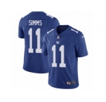 Men's Nike New York Giants #11 Phil Simms Vapor Untouchable Limited Royal Blue Team Color NFL Jersey