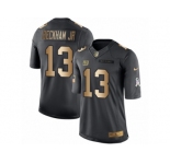 Men's Nike New York Giants #13 Odell Beckham Jr Limited Black Gold Salute to Service NFL Jersey