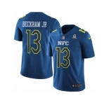 Men's Nike New York Giants #13 Odell Beckham Jr Limited Blue 2017 Pro Bowl NFL Jersey