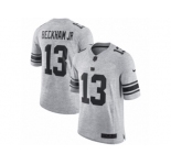 Men's Nike New York Giants #13 Odell Beckham Jr Limited Gray Gridiron II NFL Jersey