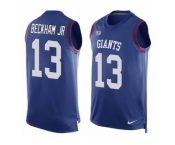 Men's Nike New York Giants #13 Odell Beckham Jr Limited Royal Blue Player Name & Number Tank Top NFL Jersey