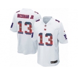 Men's Nike New York Giants #13 Odell Beckham Jr Limited White Strobe NFL Jersey