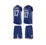 Men's Nike New York Giants #17 Dwayne Harris Limited Royal Blue Tank Top Suit NFL Jersey