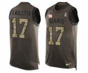 Men's Nike New York Giants #17 Kyle Lauletta Limited Green Salute to Service Tank Top NFL Jersey