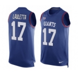 Men's Nike New York Giants #17 Kyle Lauletta Limited Royal Blue Player Name & Number Tank Top NFL Jersey