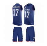 Men's Nike New York Giants #17 Kyle Lauletta Limited Royal Blue Tank Top Suit NFL Jersey