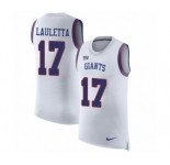 Men's Nike New York Giants #17 Kyle Lauletta White Rush Player Name & Number Tank Top NFL Jersey