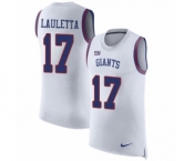 Men's Nike New York Giants #17 Kyle Lauletta White Rush Player Name & Number Tank Top NFL Jersey