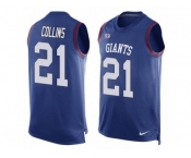 Men's Nike New York Giants #21 Landon Collins Limited Royal Blue Player Name & Number Tank Top NFL Jersey
