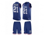Men's Nike New York Giants #21 Landon Collins Limited Royal Blue Tank Top Suit NFL Jersey