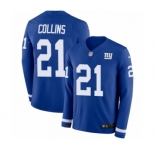 Men's Nike New York Giants #21 Landon Collins Limited Royal Blue Therma Long Sleeve NFL Jersey