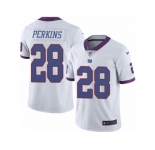 Men's Nike New York Giants #28 Paul Perkins Limited White Rush NFL Jersey