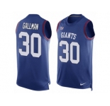 Men's Nike New York Giants #30 Wayne Gallman Limited Royal Blue Player Name & Number Tank Top NFL Jersey