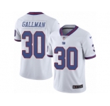 Men's Nike New York Giants #30 Wayne Gallman Limited White Rush NFL Jersey