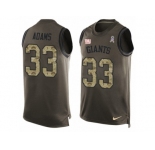 Men's Nike New York Giants #33 Andrew Adams Limited Green Salute to Service Tank Top NFL Jersey
