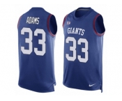Men's Nike New York Giants #33 Andrew Adams Limited Royal Blue Player Name & Number Tank Top NFL Jersey