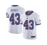 Men's Nike New York Giants #43 Bobby Rainey Limited White Rush NFL Jersey