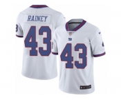 Men's Nike New York Giants #43 Bobby Rainey Limited White Rush NFL Jersey