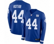 Men's Nike New York Giants #44 Doug Kotar Limited Royal Blue Therma Long Sleeve NFL Jersey
