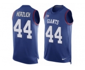 Men's Nike New York Giants #44 Mark Herzlich Limited Royal Blue Player Name & Number Tank Top NFL Jersey