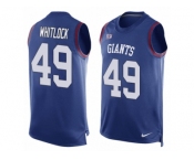 Men's Nike New York Giants #49 Nikita Whitlock Limited Royal Blue Player Name & Number Tank Top NFL Jersey
