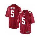 Men's Nike New York Giants #5 Davis Webb Limited Red Alternate NFL Jersey