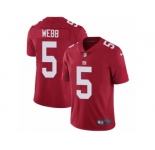 Men's Nike New York Giants #5 Davis Webb Vapor Untouchable Limited Red Alternate NFL Jersey
