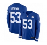 Men's Nike New York Giants #53 Connor Barwin Limited Royal Blue Therma Long Sleeve NFL Jersey