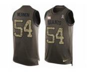 Men's Nike New York Giants #54 Olivier Vernon Limited Green Salute to Service Tank Top NFL Jersey