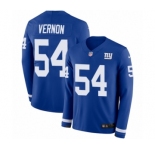 Men's Nike New York Giants #54 Olivier Vernon Limited Royal Blue Therma Long Sleeve NFL Jersey