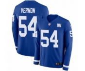 Men's Nike New York Giants #54 Olivier Vernon Limited Royal Blue Therma Long Sleeve NFL Jersey