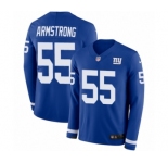 Men's Nike New York Giants #55 Ray-Ray Armstrong Limited Royal Blue Therma Long Sleeve NFL Jersey