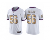 Men's Nike New York Giants #56 Lawrence Taylor White Gold Limited Special Color Rush Jersey