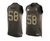 Men's Nike New York Giants #58 Carl Banks Limited Green Salute to Service Tank Top NFL Jersey