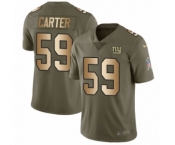 Men's Nike New York Giants #59 Lorenzo Carter Limited Olive Gold 2017 Salute to Service NFL Jersey