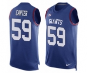 Men's Nike New York Giants #59 Lorenzo Carter Limited Royal Blue Player Name & Number Tank Top NFL Jersey
