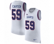 Men's Nike New York Giants #59 Lorenzo Carter White Rush Player Name & Number Tank Top NFL Jersey