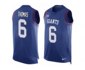 Men's Nike New York Giants #6 Logan Thomas Limited Royal Blue Player Name & Number Tank Top NFL Jersey