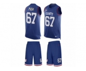 Men's Nike New York Giants #67 Justin Pugh Limited Royal Blue Tank Top Suit NFL Jersey