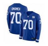 Men's Nike New York Giants #70 Patrick Omameh Limited Royal Blue Therma Long Sleeve NFL Jersey