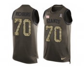 Men's Nike New York Giants #70 Weston Richburg Limited Green Salute to Service Tank Top NFL Jersey