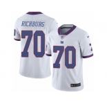 Men's Nike New York Giants #70 Weston Richburg Limited White Rush NFL Jersey