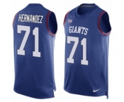 Men's Nike New York Giants #71 Will Hernandez Limited Royal Blue Player Name & Number Tank Top NFL Jersey