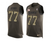 Men's Nike New York Giants #77 John Jerry Limited Green Salute to Service Tank Top NFL Jersey